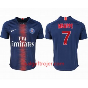 Paris Saint-Germain Fodboldtrøjer MBAPPE 7 Hjemmebanesæt 2018/19 Kort ærmer